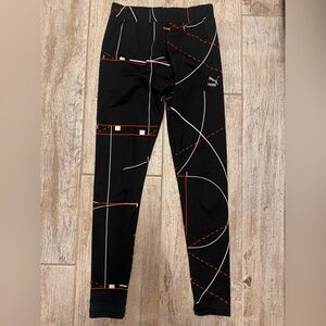 Puma Black Leggings with Red and White Accents